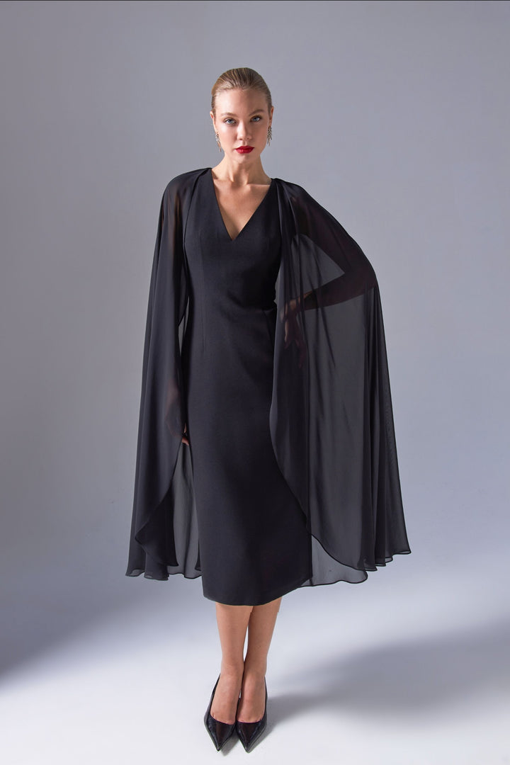 Cape Midi Dress