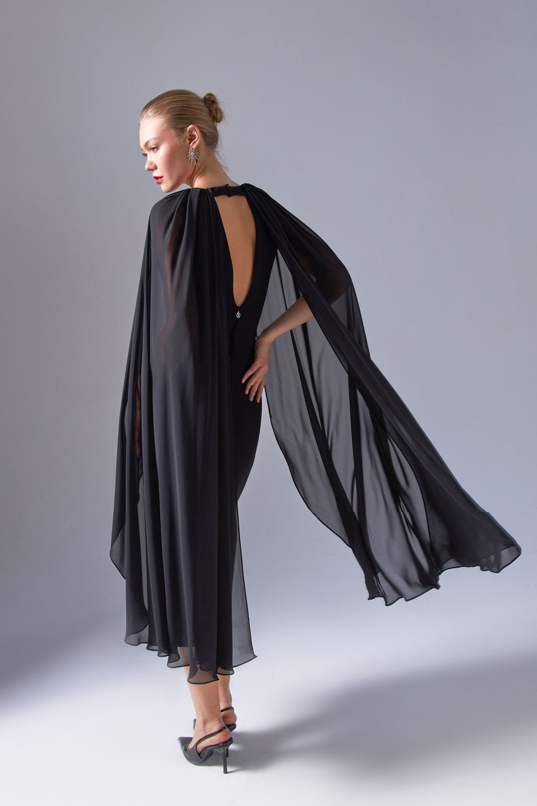 Cape Midi Dress