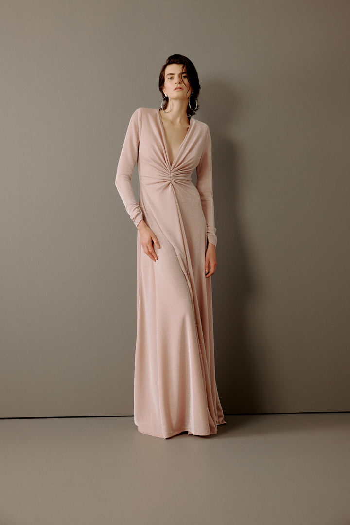 Ruched Front Long Dress