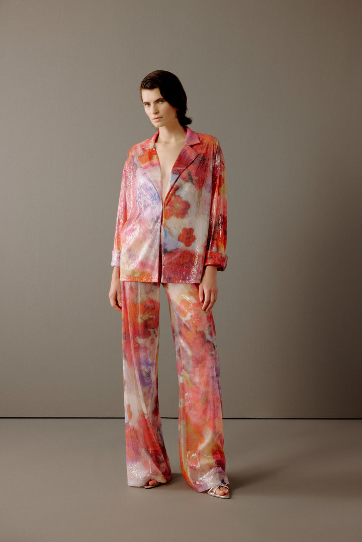 A Printed Sequin Loose Suit