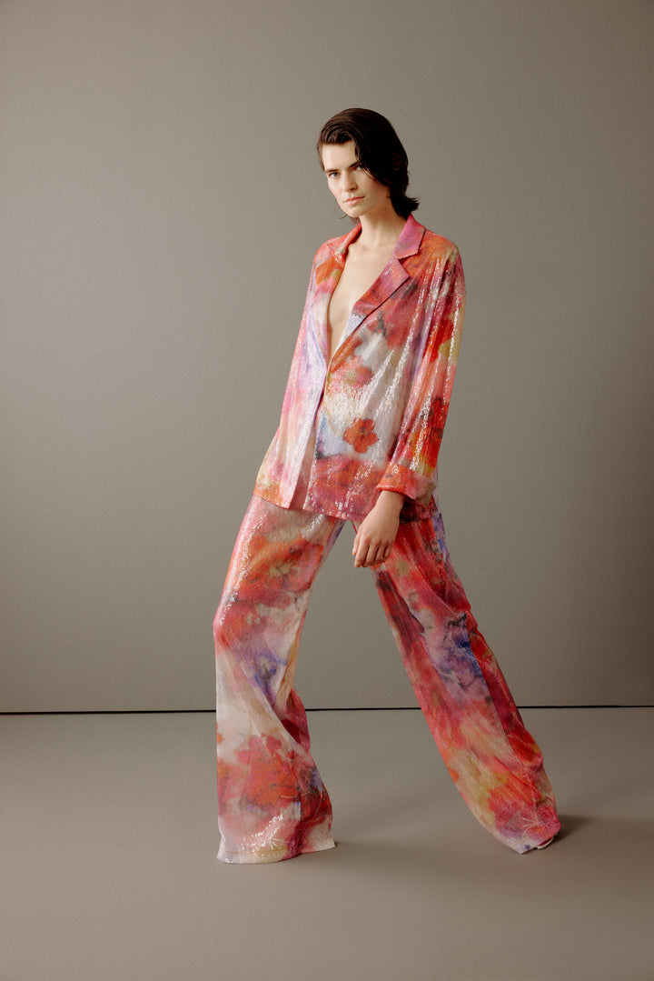 A Printed Sequin Loose Suit