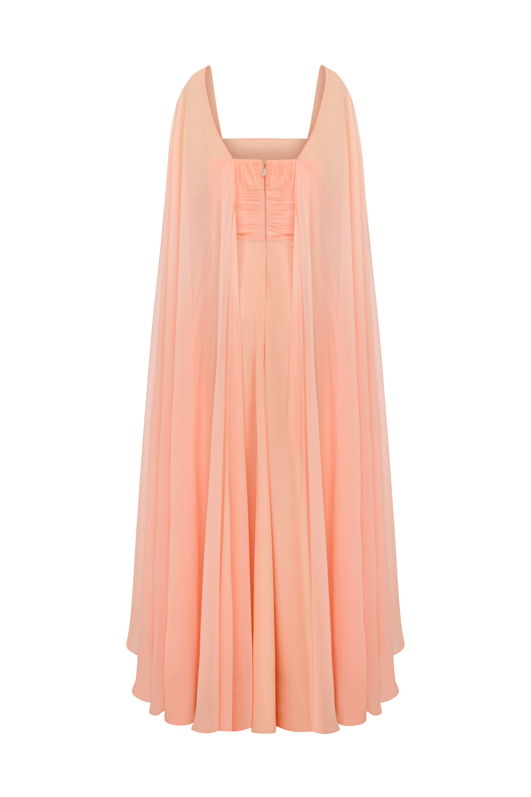 Cape Slv Strapless Long Dress