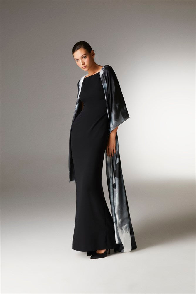 Long Dress With Cape in Limited Edition Print