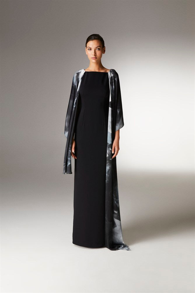 Long Dress With Cape in Limited Edition Print